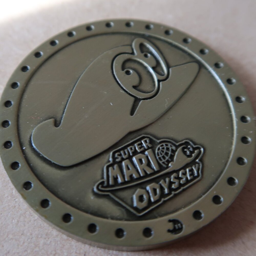 Nintendo Super Mario Odyssey Double-Sided Metal Coin Token Bronze Tone